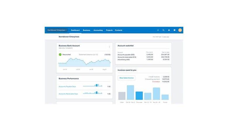A screen displaying various financial charts and data, representing digital accounting software in the UK.